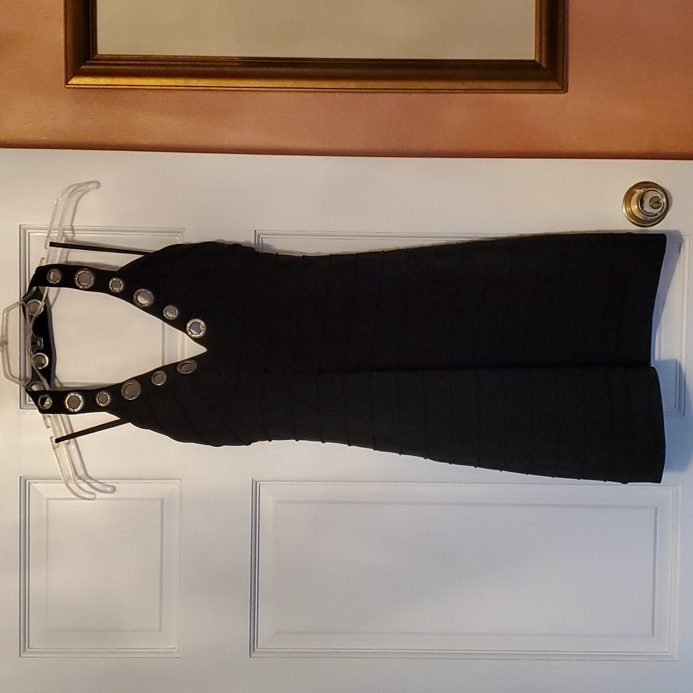Faith Connexion black halter bandage dress
